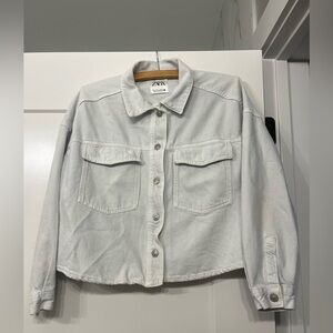 Zara Women's Light Denim Cropped Jacket